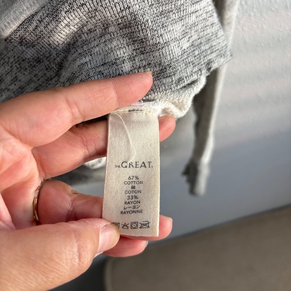 The Great. College Sweater in Gray w/ Apple Embroidery - Picture 4 of 6